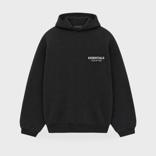 SS25 Essentials Hoodie – Black