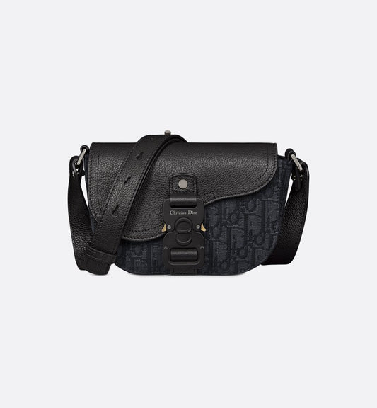 Mini sac Messenger à rabat Saddle Noir