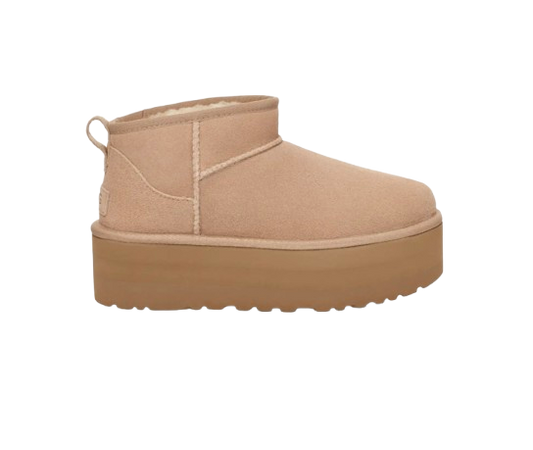 Botte Classic Ultra Mini à plateforme Beige