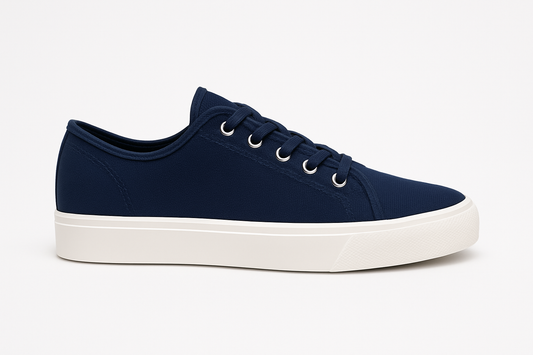 Chaussures en coton respirant bleu marine – Confort et simplicité