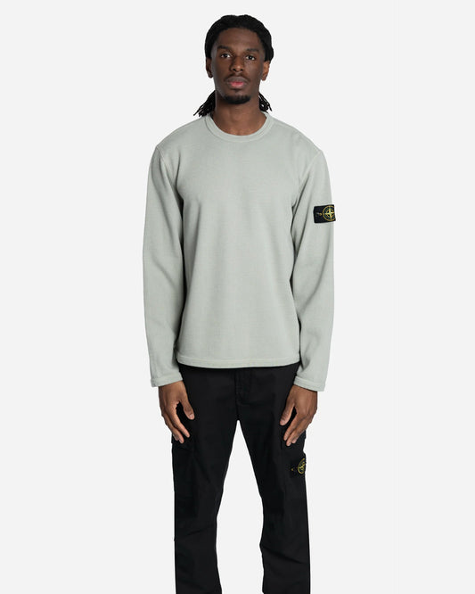 Sweatshirt Ras-du-Cou en Molleton Vert Sauge