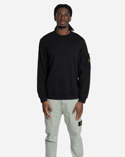 Sweatshirt Ras-du-Cou en Molleton de Coton Noir