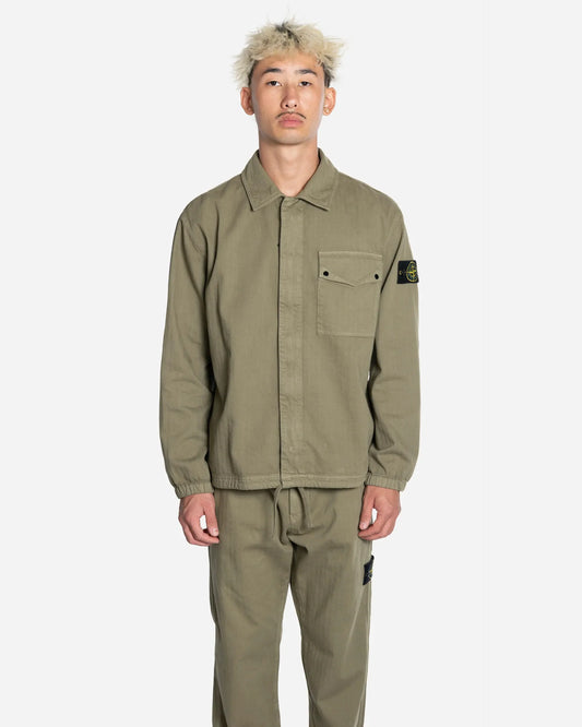 Surchemise en Coton à Chevrons Military Green