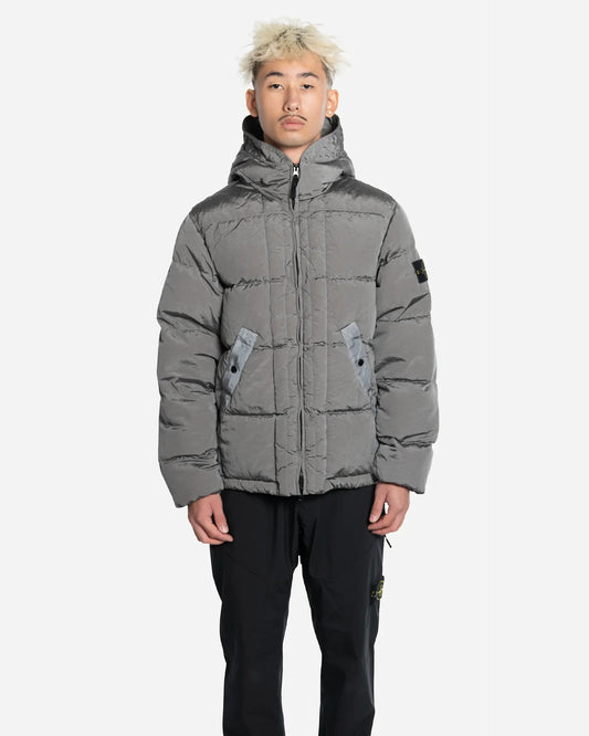 Doudoune à Capuche en Nylon Gris