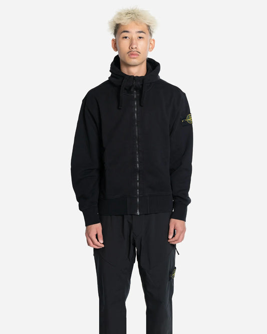 Sweat-Shirt à Capuche Zippé Oversize Noir