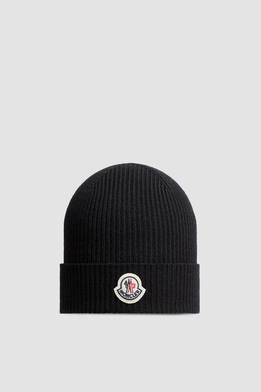 Bonnet Moncler en laine fine Noir