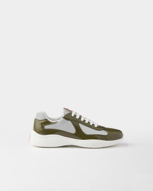 America's Cup en cuir verni et tissu technique olive